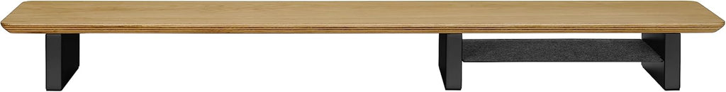 White Oak Wood Desk Shelf for Top of Desk 44 Inch Length Wood Monitor Riser with Middle Shelf