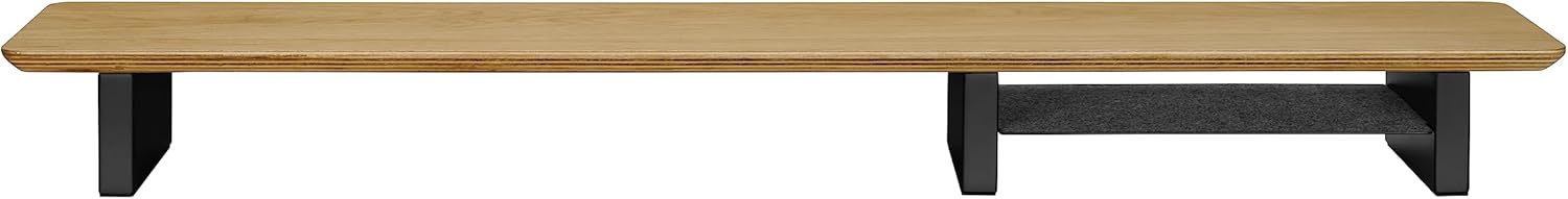 White Oak Wood Desk Shelf for Top of Desk 44 Inch Length Wood Monitor Riser with Middle Shelf