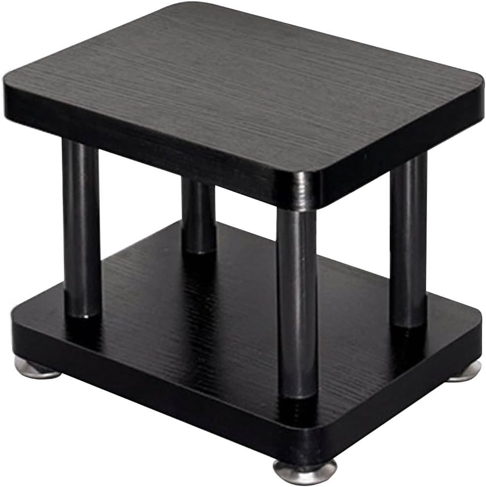 Modern Minimalist Black Speaker Stand Home Audio Dual Shelf Rack Multi-Functional Universal Various Audio Equipment(26 * 20 * 21cm)