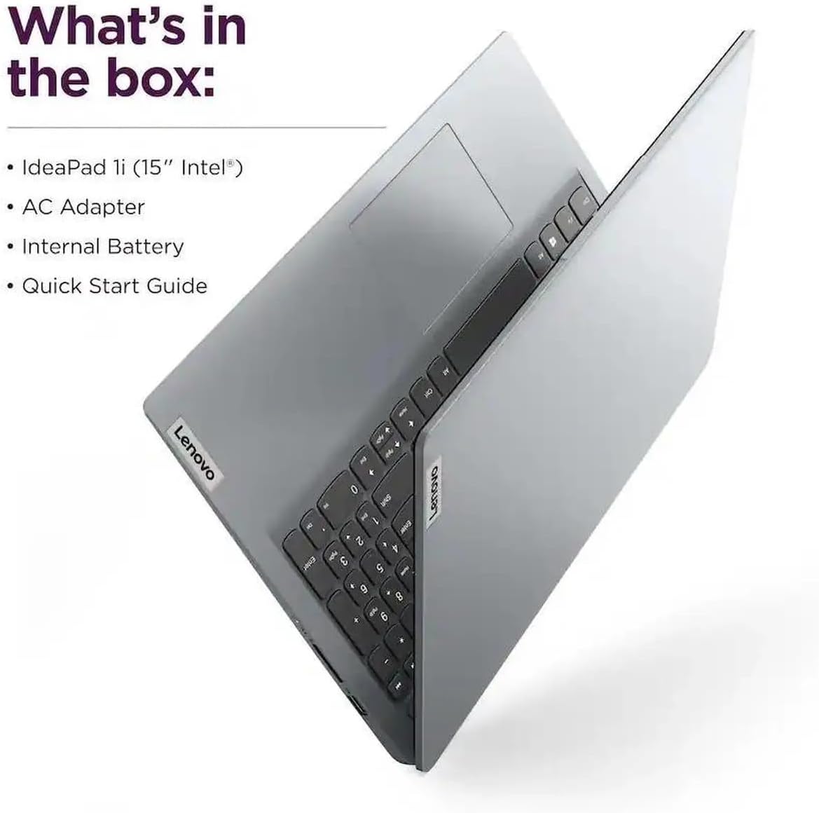 Lenovo IdeaPad 1i 15.6' Full HD Laptop|Intel Core i5-1335U|Intel Iris Xe Graphics|Webcam|Copilot|Grey| 16GB RAM | 256GB SSD |Windows 11 Home |Bundle with HDMI Cable