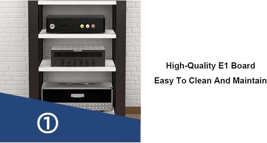 Audio Rack 2/3/4/5 Tier Stereo Rack Audio Equipment Rack Audio Open Rack Cabinet HiFi Rack Adjustable Audio-Video Shelving Durable(Natural,4 Tier)