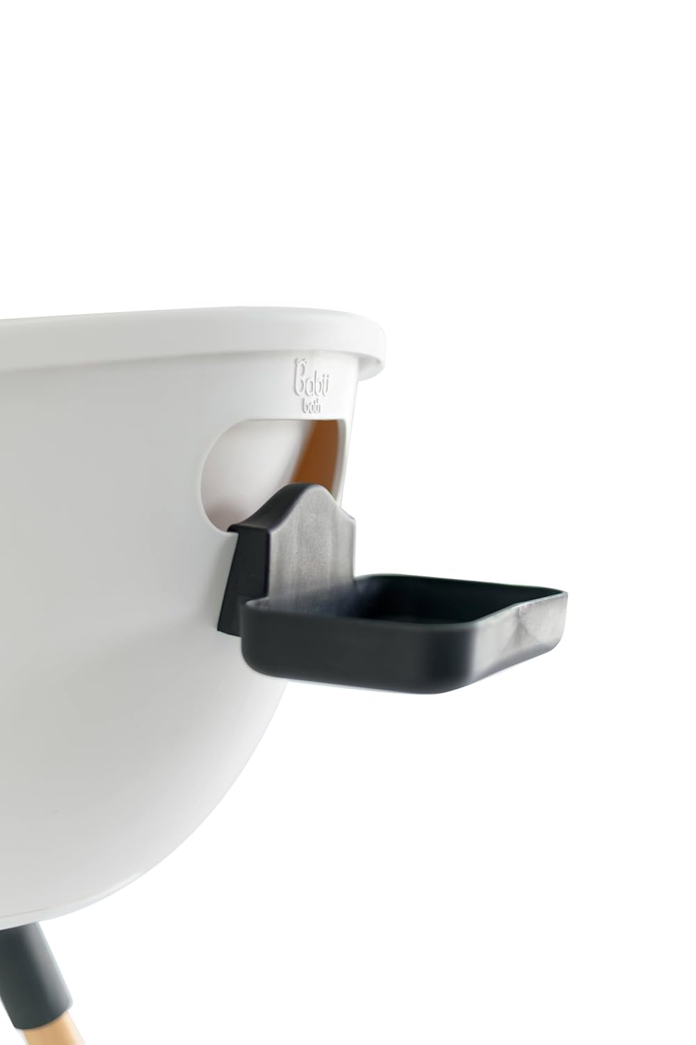 Luxury Baby Bathtub with Wooden Stand – 3-Stage Convertible, Ergonomic & Back-Saving Design (Black Bundle (Modern))