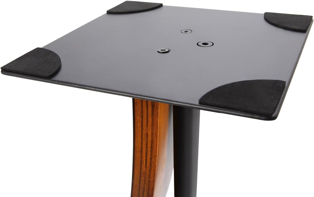 EXIMUS One Pair Fixed Height Universal Speaker Floor Stands with Real Wood - Cherry - 290 Series