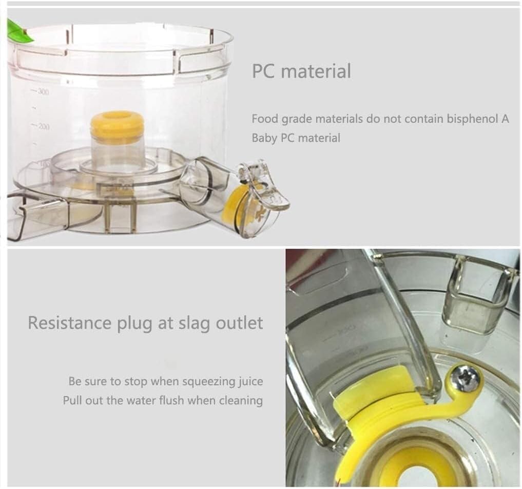 Multifunctional Electric Juicer, Masticating Juicer Extractor, 85% Juice Yield, Easy to Clean, Quiet Motor, Cold Press Juicer for Fruits & Vegetables