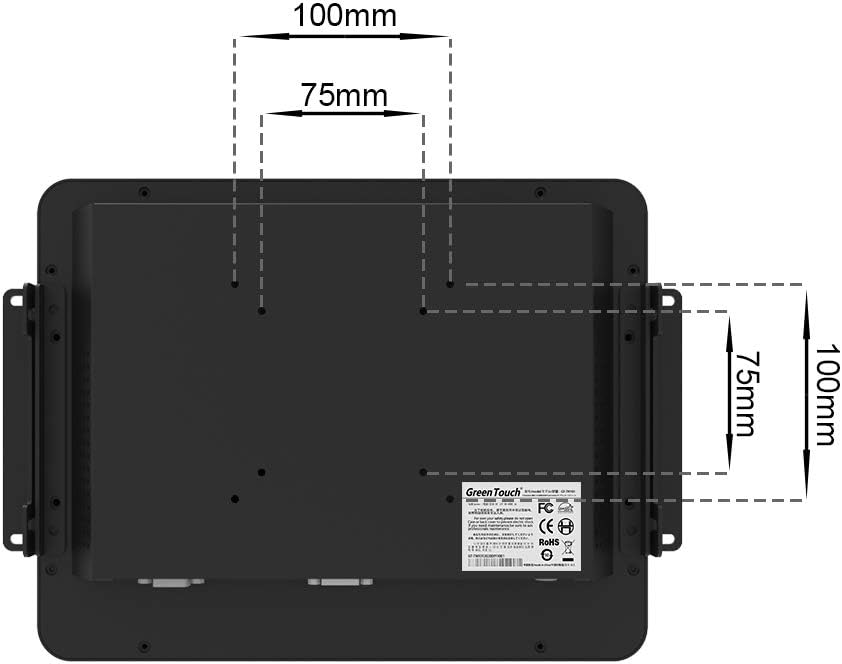 GreenTouch 10.1 inch 10 Points Front Waterproof Industrial Open Frame PCAP Touch Screen LCD Display Monitor 1280x800 Black