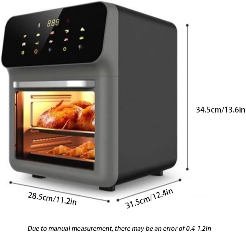 Air Fryer, Smart 10-in-1 Air Fryer Toaster Oven Combo with Grill, Digital Convection Oven Countertop Airfryer Fit，Bake, Roast, Reheat, Broil, Dehydrate, Easy Clean,10-quart,Black