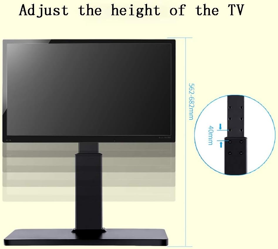 Cabinet Table Base for 32' - 60' Tv Adjustable Heights Swivel 90° Tabletop Pedestal Tv Bracket Mount Holds 35KgB