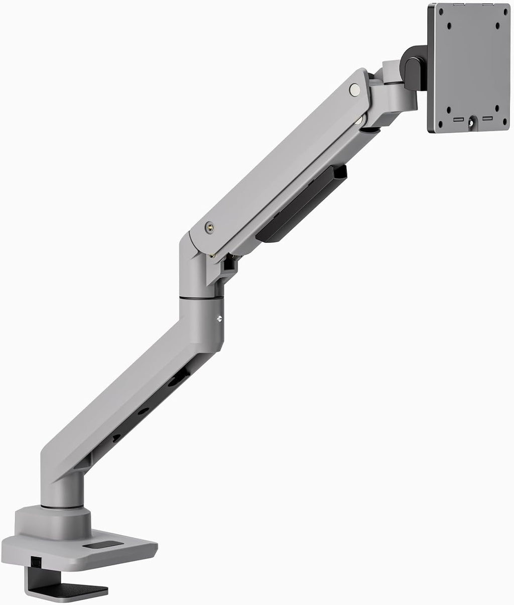 Desky Heavy Duty Ultrawide Monitor Arm – Adjustable Gas Spring Desk Mount for 17–49' Monitors, VESA 75/100, 44 lbs Capacity – Space Grey