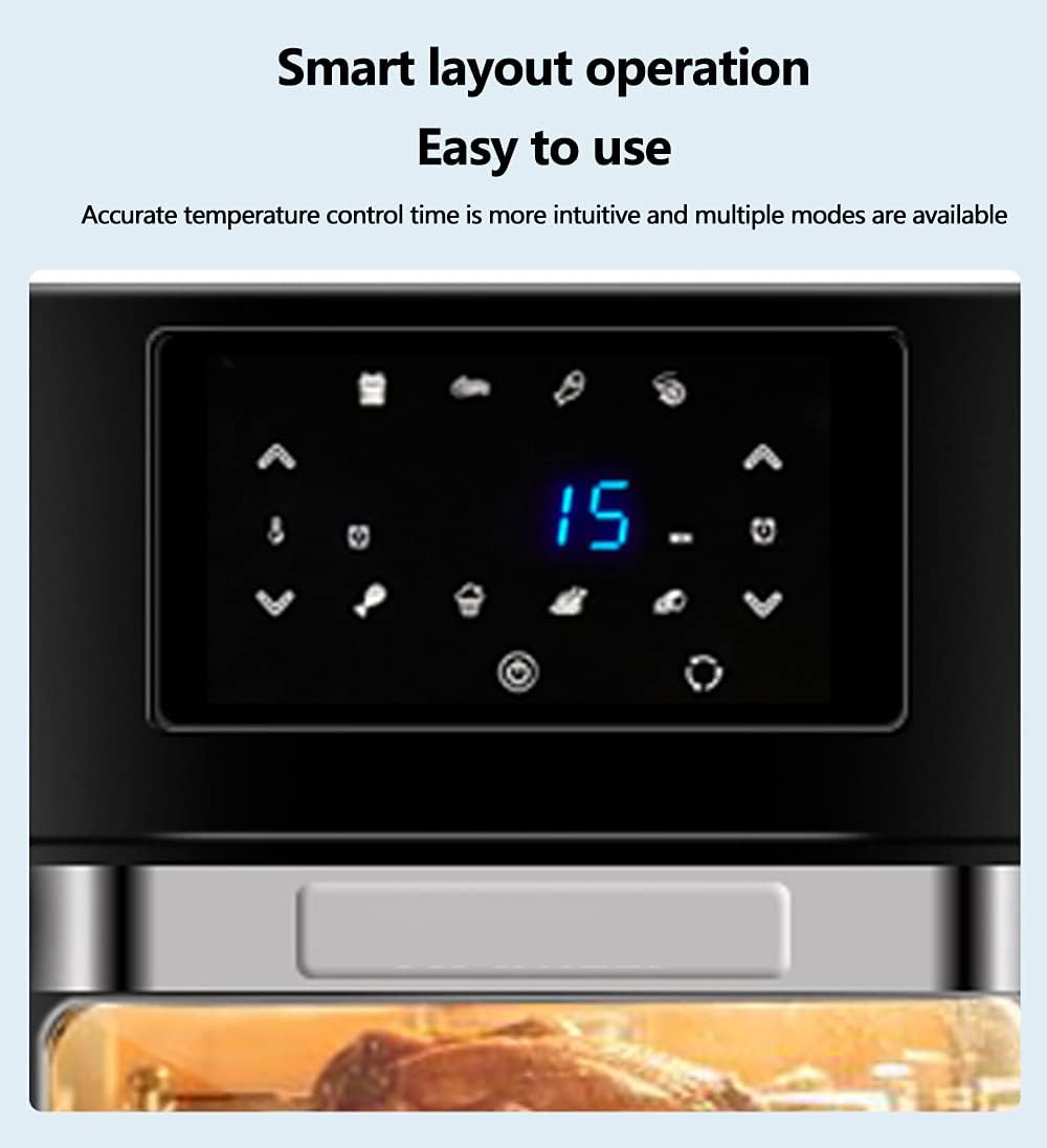 Air Fryer Oven 12L Large Air Fryer Oven Combo 1000W Airfryer Toaster Oven 8 in 1 Multi-Functional Oilless Cooker with 5 Accessories,Silver