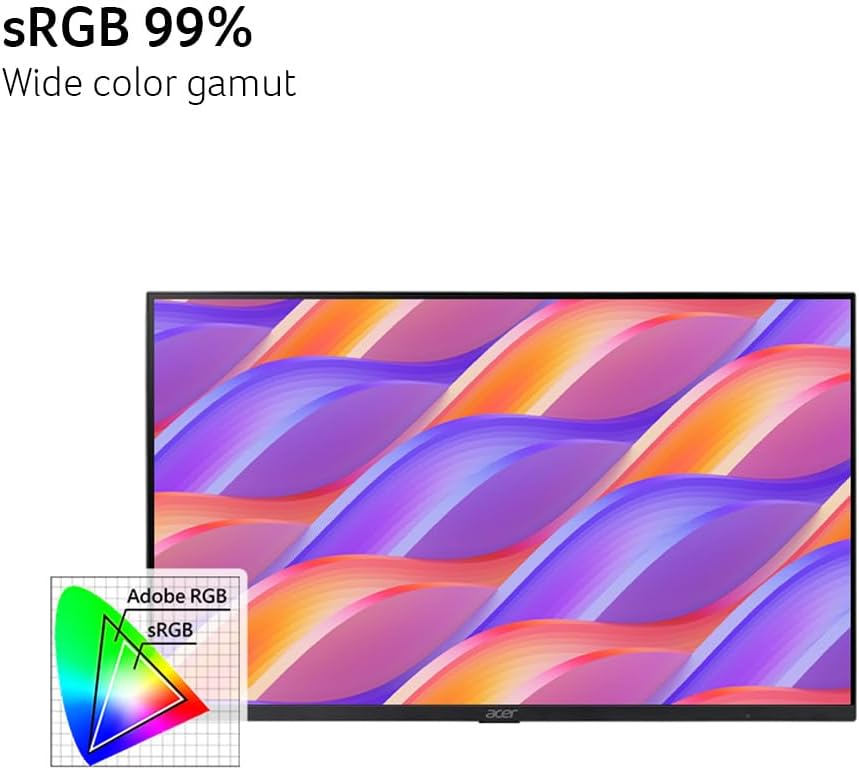 acer 27 Inch 4k IPS Monitor for Home, Office & Creators | 99% sRGB Color Accuracy | 90w USB-C Port Charges and Connects | Adjustable Height, Tilt, Swivel, Pivot | USB-C, DP & HDMI | CB272K