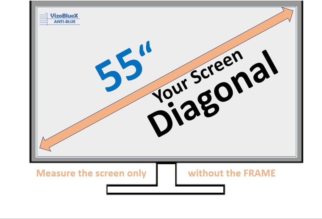VizoBlueX 55 inch Blue Light and Damage TV Screen Protector. Protection Shield & Anti-Blue Light Filter Blocking UV for LCD LED 4K OLED QLED (48.4 x 28.5 inch)