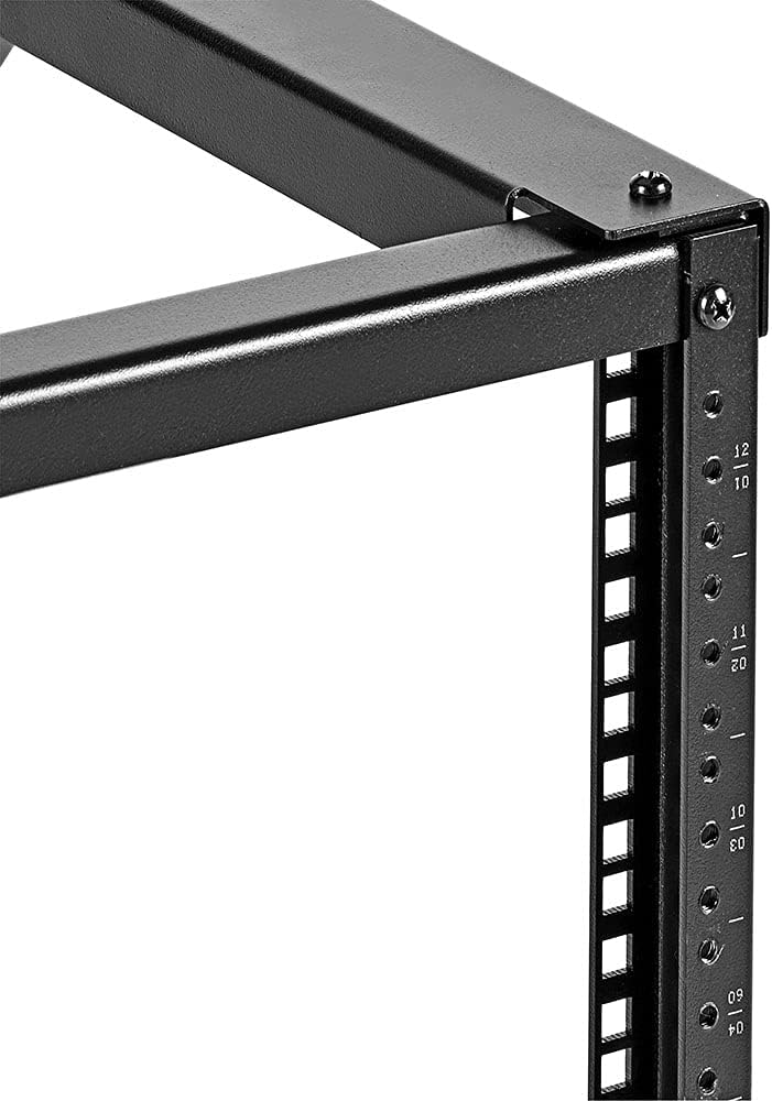NavePoint 12U Open Frame Wall Mount Server Rack for 19' Networking IT Equipment & A/V Gear, 24.81' Depth, 264 lbs Weight Capacity, 12-24 Threaded