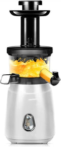 Slow Juicer Machine, Cold Press Juicer with Reverse Function, Easy to Clean, 98% Juice Yield, for Fruits & Vegetables, Includes Brush & Recipes
