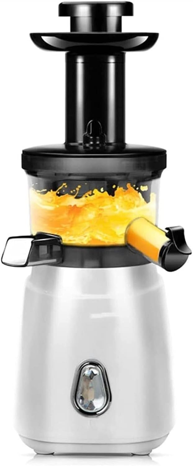 Slow Juicer Machine, Cold Press Juicer with Reverse Function, Easy to Clean, 98% Juice Yield, for Fruits & Vegetables, Includes Brush & Recipes
