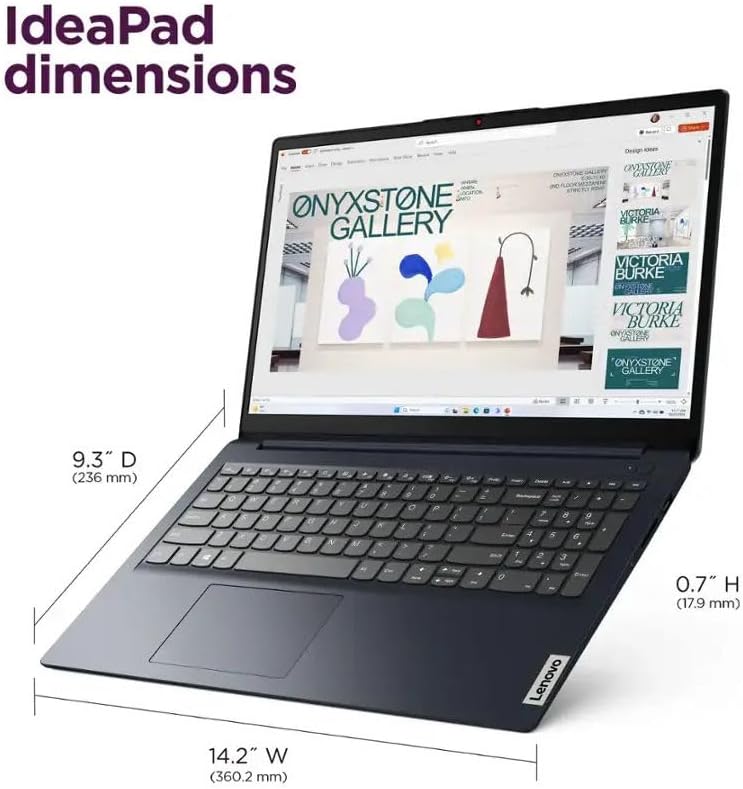 Lenovo IdeaPad 15.6' HD Anti-Glare w/ 1 Year Microsoft 365, 12GB RAM, 384GB SSD, Windows 11 Home, Intel Processor, WiFi 6, HDMI, USB-C, SD Card Reader, Up to 9.5 Hours Battery Life, w/WOWPC USB