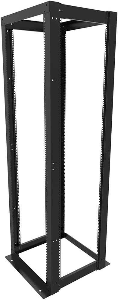 NavePoint 45U 23-inch Width 4-Post Frame Rack - Open Frame Rack with Cage Nut for 23-Inch Equipment, Server Rack 881lbs Weight Capacity, Floor Mount, RU Markings