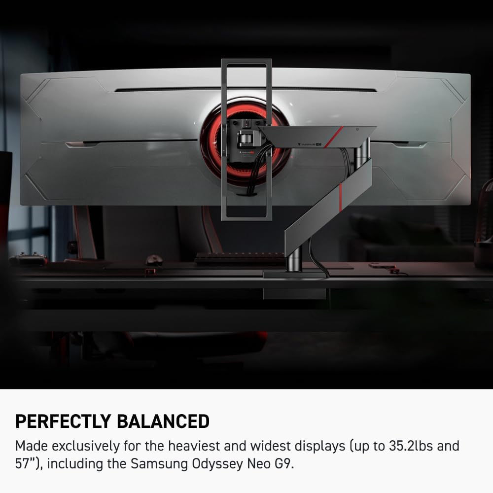 Secretlab Magnus Monitor Arm (Heavy Duty Edition) - Designed for Ultrawide Monitors - Up to 57 inches, 18 to 35lbs - Includes Heavy-Duty tilt Pivot