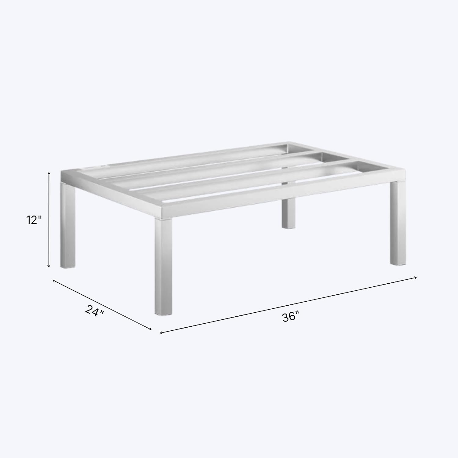 36'' x 24'' x 12'' Aluminum Welded NSF Certified Dunnage Rack - 1715 lb. Capacity, for Restaurant, Storage, Warehouse, Garage