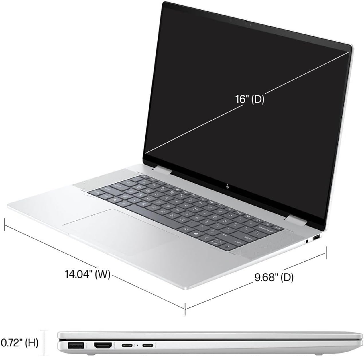 HP Envy x360 2-in-1 Laptop, 16' WUXGA IPS Wide Ultra Touchscreen Display, Core Ultra 5 125U (Beats i7-1255U), 16GB DDR5, 1TB PCIe SSD, TB 4, WiFi 6E, Bluetooth, Webcam, PDG HDMI Cable, Win 11 Pro