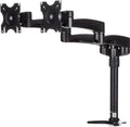 StarTech.com Desk Mount Dual Monitor Arm - Articulating - Supports Monitors 12'' to 24' (29.9lb/13.6kg) - Adjustable VESA Monitor Arm - Grommet or Desk Mount - Black (ARMDUAL)