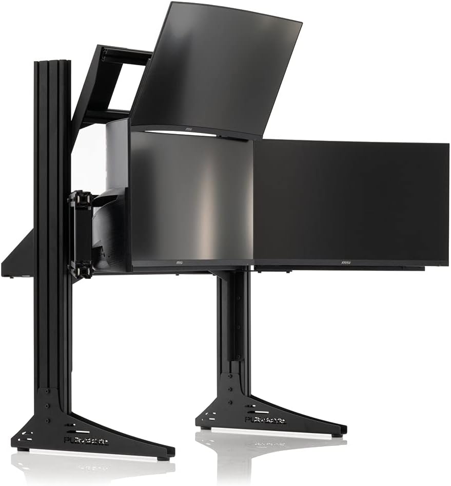 Playseat Triple Monitor Stand XL Multi3 | Floor TV Stand for up to 4 Screens | Supports TVs and PC Monitors | Sturdy & Stable | Height & Distance Easily Adjustable