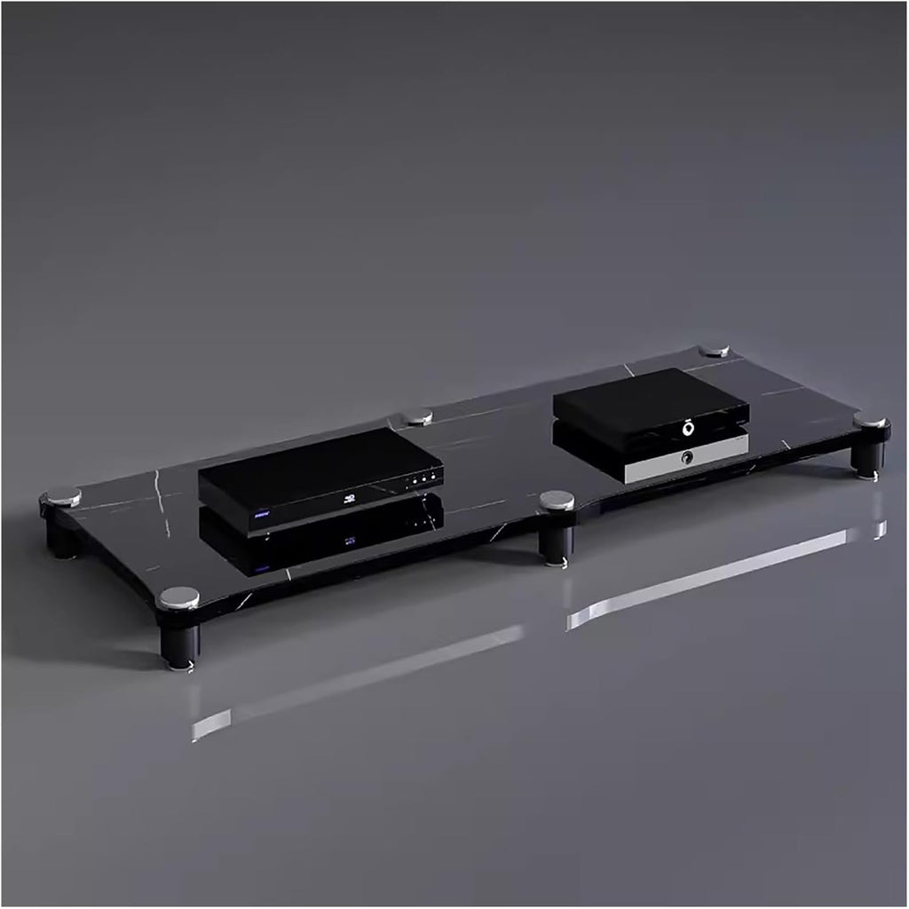 120Cm Long Media Stand Audio/Video Component Cabinet, Home Stereo Racks and Stands, Heavy Duty Upright Modern Audio Equipment Rack, Open-Ended Modular Unit,Black-#2-1 Tier