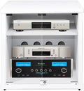 Wooden Media Cabinet & Stereo Stand, Record Player Shelf & Audio Rack Tower, Perfect for Vinyl Records, 57x55x60cm - Stylish Storage Solution for Music Lovers