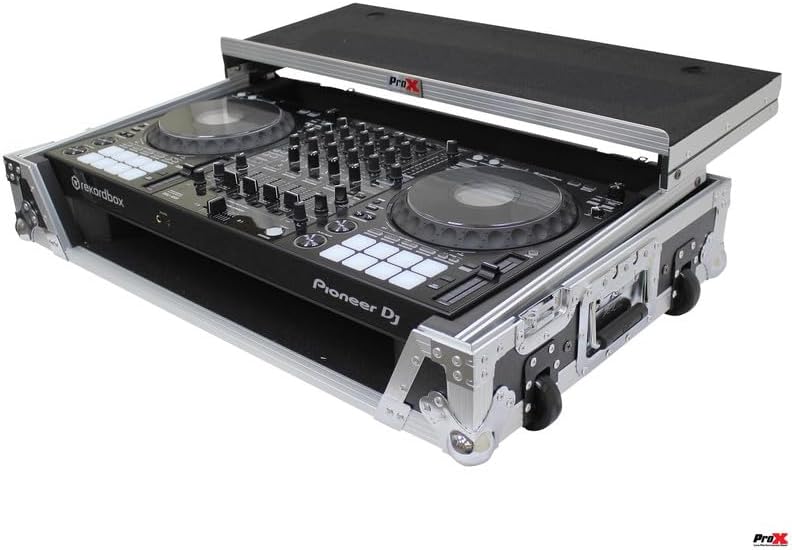 ProX XS-DDJ1000W for Pioneer DJ DDJ-1000 SRT & DDJ1000SRT Flight Travel Hard Road Gig Ready Case w/ 1U Rack Space & Low Profile Penn-Elcom Wheels