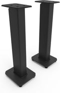 Kanto SX30 Universal Fillable Speaker Floor Stands for Bookshelf Speakers | 30' Tall | Adjustable Isolation Feet | Dedicated Cable Channel | Fill Bags & Level Incl. | Pair | Black