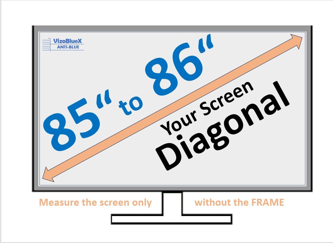 VizoBlueX 85-86 inch Blue Light and Damage TV Screen Protector. Protection Shield & Anti-Blue Light Filter Blocking UV for LCD LED 4K OLED QLED (75.2 x 43.1 inch)