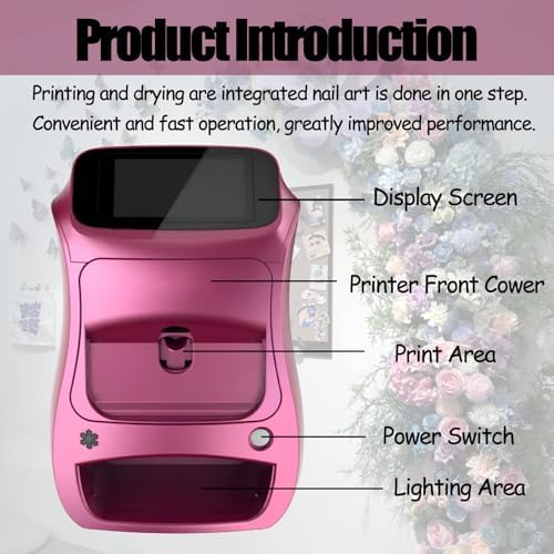 Nail Art Printer, 3D Nail Art Printer Machine, Wireless & Automatic Nail Art Machine, 10s Quick Printing, for Girls' Home Nails
