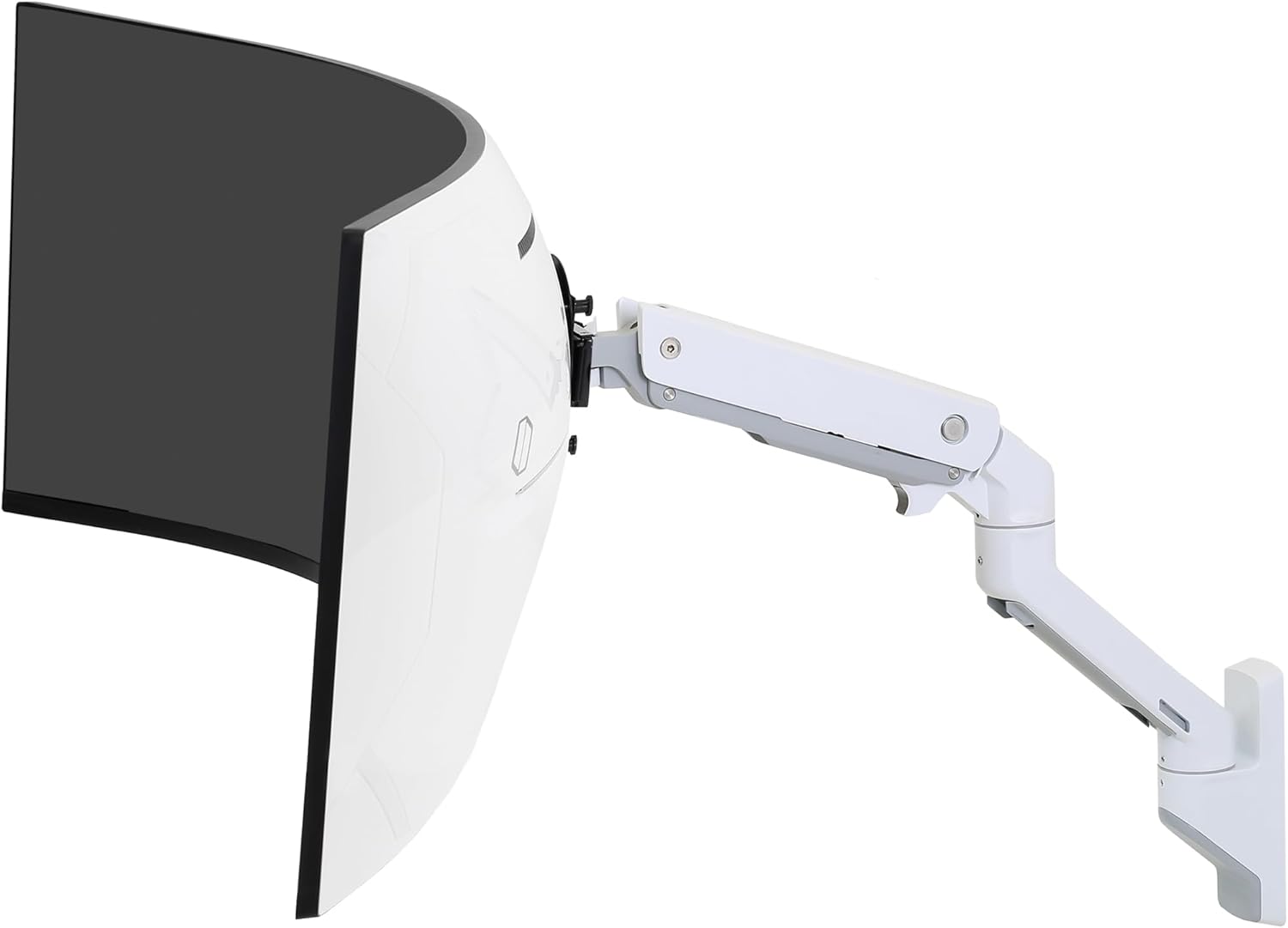Ergotron – HX Single Ultrawide Monitor Arm with HD Pivot, VESA Wall Mount – for 1000R Curved Monitors Up to 49 Inches, 28 to 42 lbs – HD Pivot, White