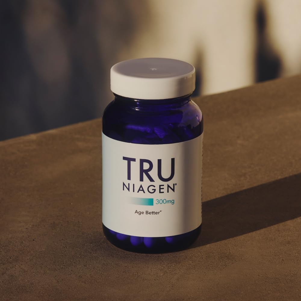 TRU NIAGEN Patented NAD Supplement for Brain Function, Anti Aging & Cell Regeneration, 300mg Niagen, 90 Servings | Supports Cellular Energy, Muscle | Nicotinamide Riboside (NR) Take 1 Daily | 2 Bottle