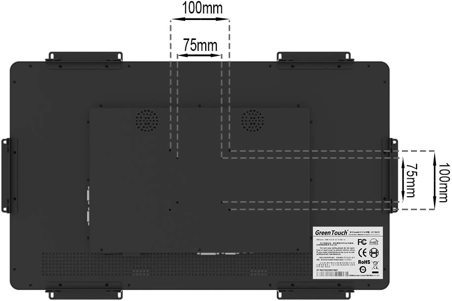 GreenTouch 27 inch 10 Points PCAP Open Frame Touch Screen LCD Display Monitors HDMI+VGA+DVI 1920x1080 Black