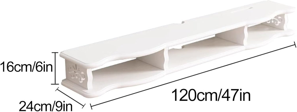 Floating TV Stand, Wall Mounted TV Shelf Ntertainment Media Center TV Unit Audio and Video Equipment Rack for Media Room Gaming Room and Home, for 32-75in TVs (Size : 120x24x16cm/47x9x6in)