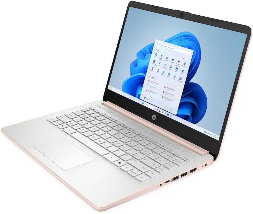 HP HP-14-DQ3015DX 14' WXGA HD (1366x768) Laptop 2025 New | Intel Celeron N4500 2-Core | Intel UHD Graphics | Wi-Fi 6 | 4GB DDR4 512GB SSD | Win11 Home | Pale Rose Gold