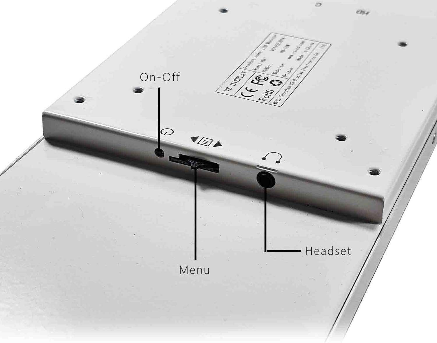 VSDISPLAY 14.5 Inch White LCD Monitor 2560x720 2K Resolution USB-C Stretched Bar Display for Computer PC Case GPU CPU Secondary Screen