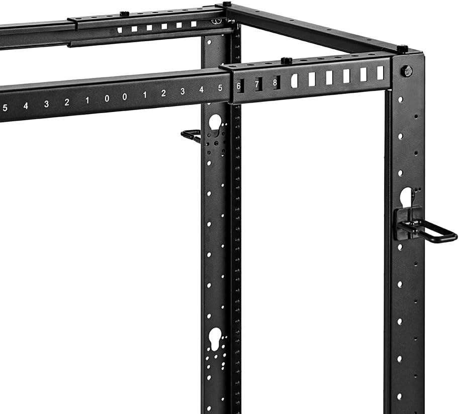 NavePoint 18U 4 Post Server Rack – Open Frame Rack for 19 Inch Equipment, Adjustable Depth 4-Post Network Rack with Casters Wheels, 18U Server Rack 1320lbs Capacity, Black