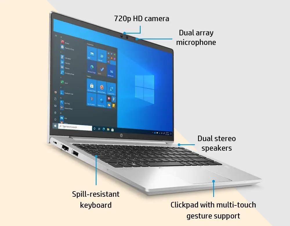 HP ProBook 640 G8 14' FHD, Core i5-1135G7 2.4GHz Quad Core, 16GB RAM, 512GB Solid State Drive, Windows 11 Pro 64Bit, CAM (Renewed)