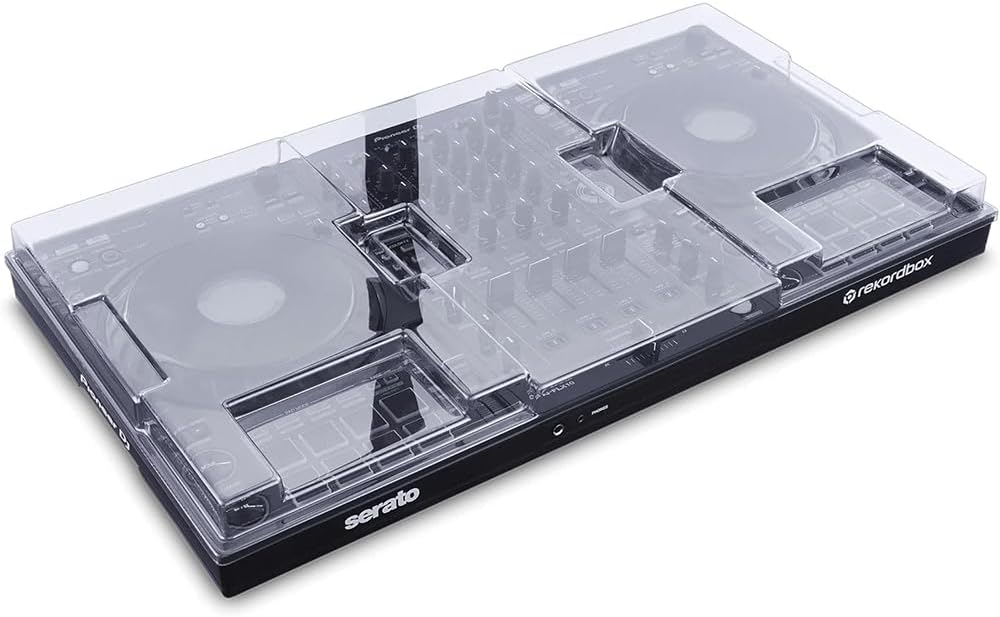 Decksaver DDJ-FLX10 Cover Bundle with Polishing Cloth – Polycarbonate Protective Cover for Pioneer DDJ-FLX10 DJ Controller, Shields from Dust & Impact, Clear Finish (DS-PC-DDJFLX10)