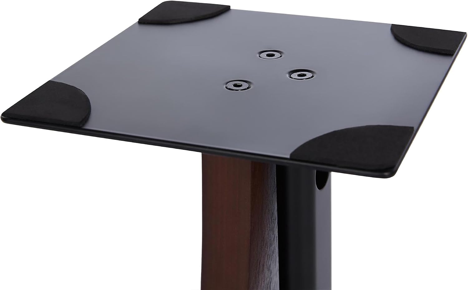 EXIMUS One Pair Fixed Height Universal Speaker Floor Stands with Real Wood - Espresso - 290 Series