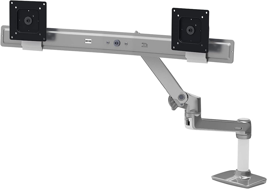 Ergotron – LX Dual Direct Monitor Arm, VESA Desk Mount – for 2 Monitors Up to 25 Inches, 2 to 11 lbs Each – Polished Aluminum