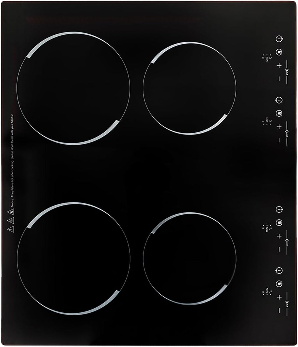 Electric Ceramic Cooktop 30 Inch 3000W 4-head Induction Cooker 9 Power Gears Black