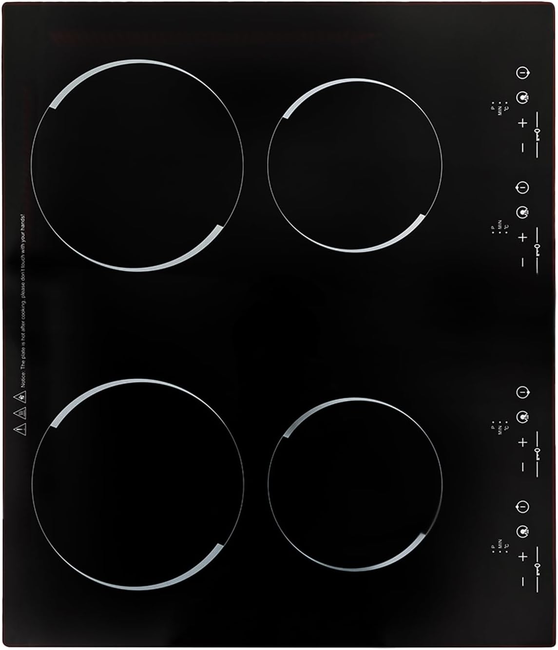 Electric Ceramic Cooktop 30 Inch 3000W 4-head Induction Cooker 9 Power Gears Black