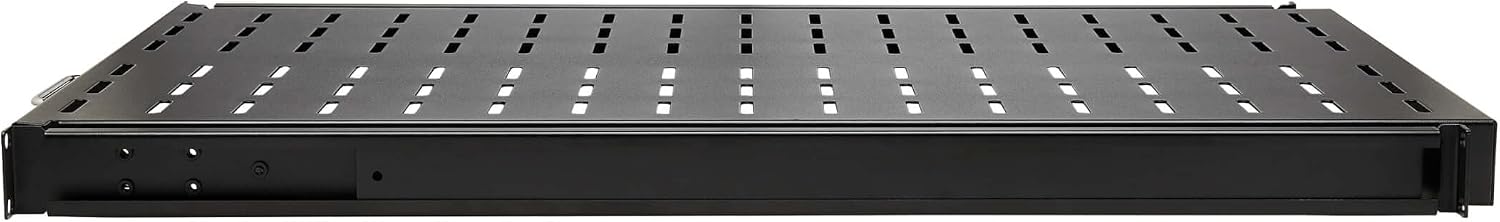 Tripp Lite 1U Sliding Steel Server Rack Enclosure Shelf, Vented Airflow Design, Mount Hardware Included, 28.3 inch Depth, 50 lb / 23 Kg Capacity, 5-Year Warranty (SRSHELF4PSLVENT)