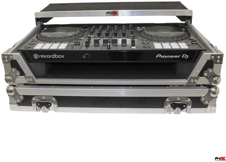 ProX XS-DDJ1000W for Pioneer DJ DDJ-1000 SRT & DDJ1000SRT Flight Travel Hard Road Gig Ready Case w/ 1U Rack Space & Low Profile Penn-Elcom Wheels