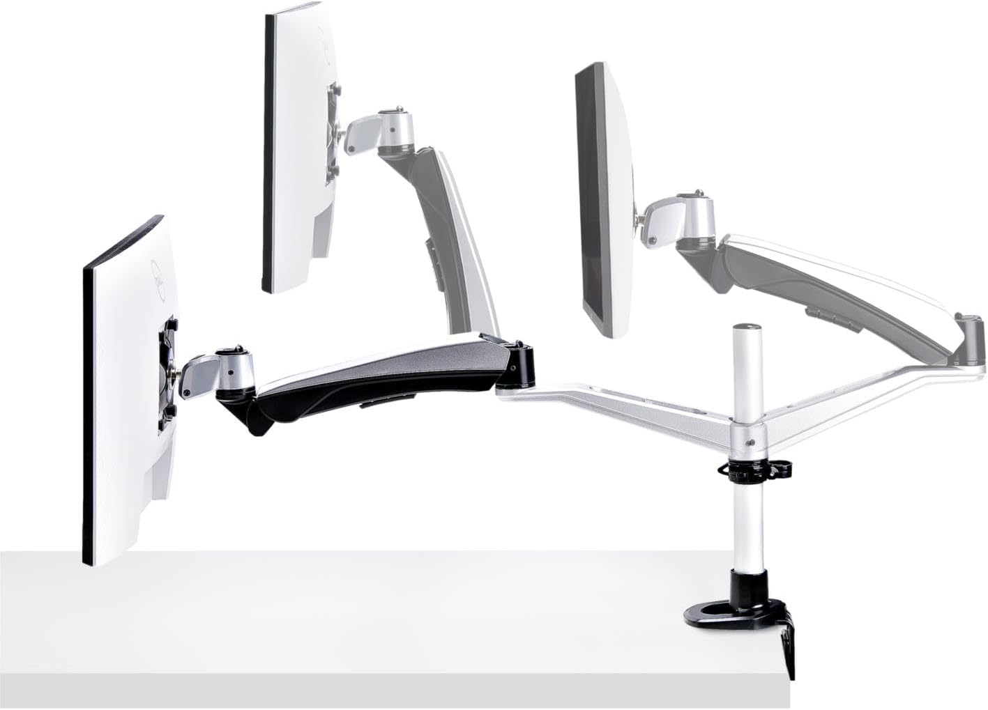 StarTech.com Desk Mount Monitor Arm for 27in 16:9 or 30in 21:9 Ultrawide Screens, VESA 75x75/100x100, Mechanical Spring Arm, TAA