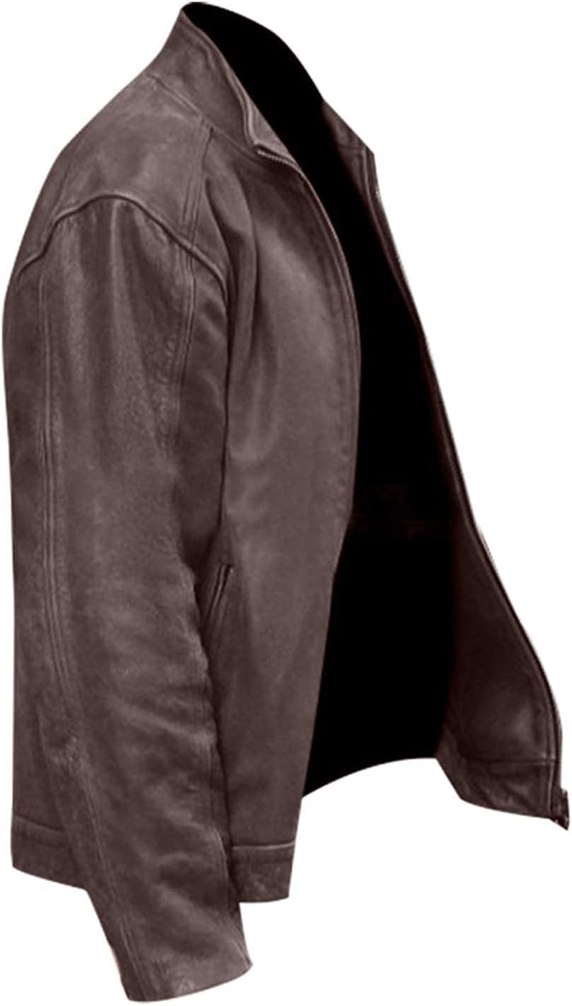 Mens Jason Bourne Brown Leather Jacket | MATT Motorcycle Leather Jacket