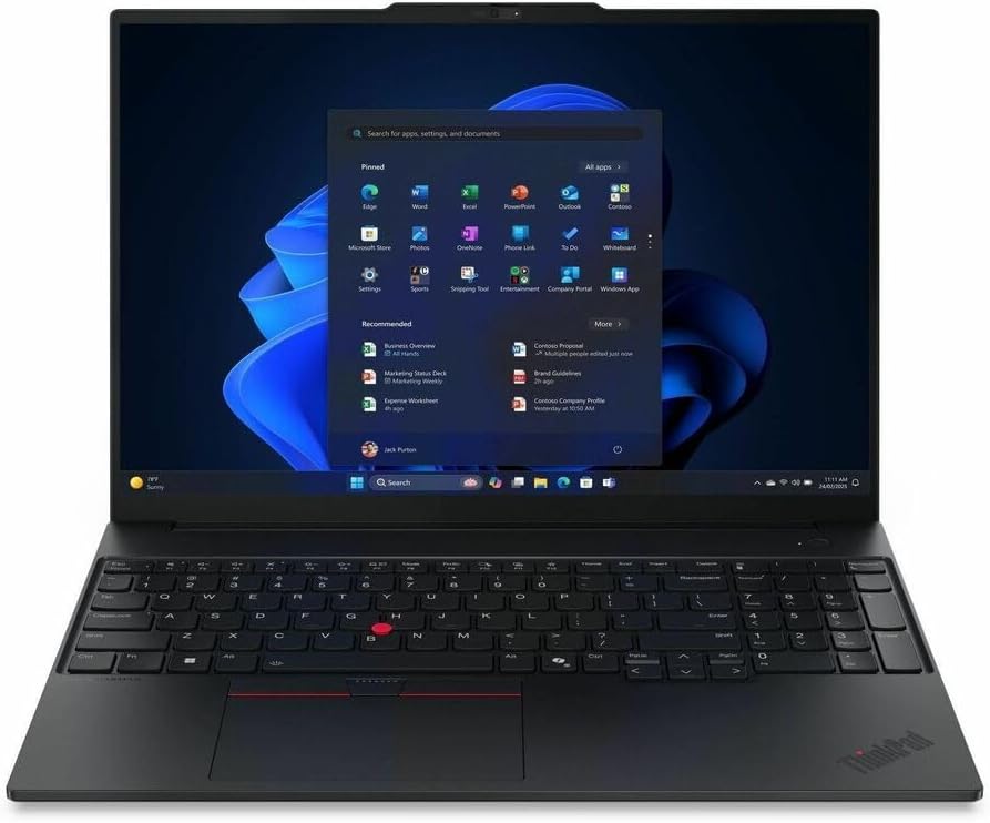 Lenovo ThinkPad E16 Gen 3 21SR0035US 16' Notebook - WUXGA - 60 Hz - Intel Core Ultra 5 225U - 16 GB - 256 GB SSD - English Keyboard - Black