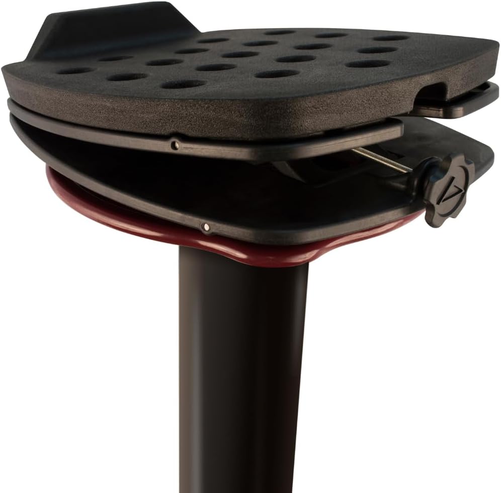Ultimate Support MS-100 MS Series Professional Column Studio Monitor Stands Pair w/Adjustable Angle and Axis - Black w/Red Accents